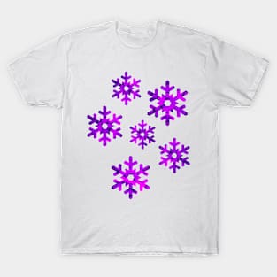 Watercolor Snowflakes (Magenta Purple) T-Shirt